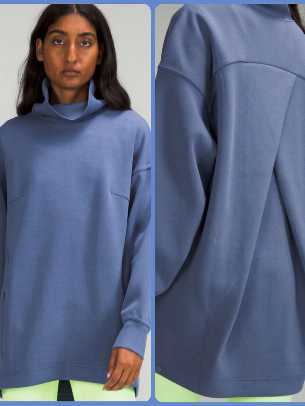 Lululemon Modal Blend Turtleneck Tunic Pullover Sweatshirt Size Sm Water Drop
